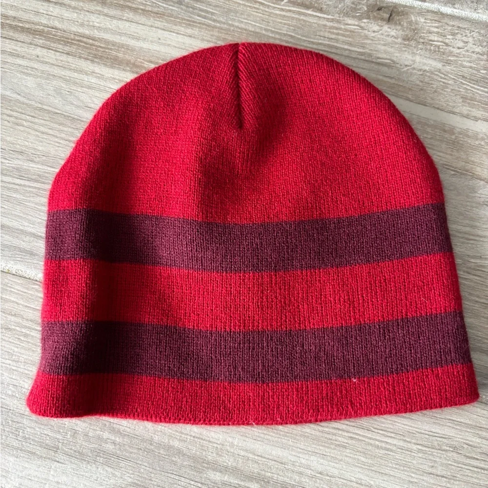 Ping Kids Red and Black Striped Beanie